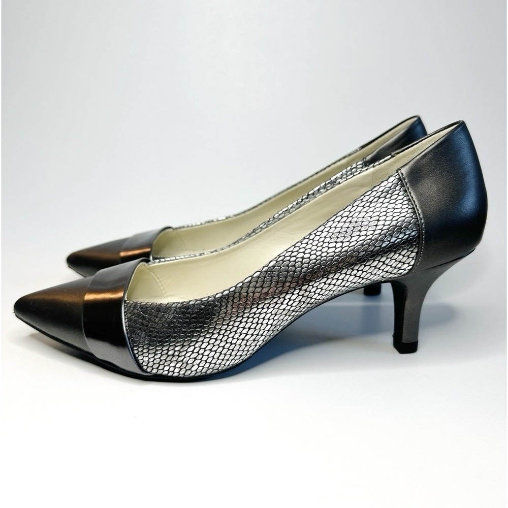 Anne Klein iflex Women's Pumps Size 8.5 M Pewter Black Multi Snakeskin Print NEW - Picture 4 of 9